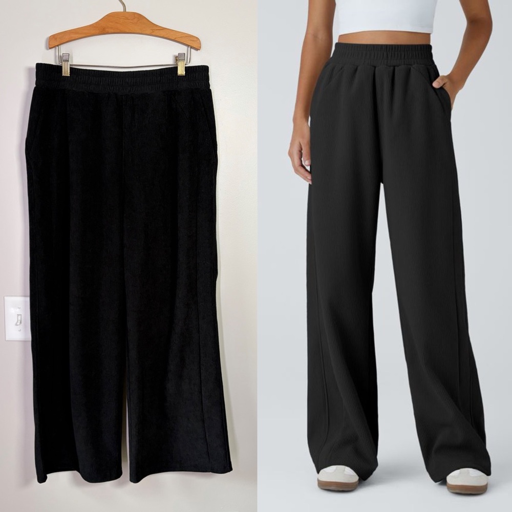 Halara High Waisted Straight Leg Mop Corduroy Casual Pants
